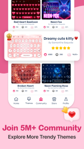 اسکرین شات 7 برنامه Love Keyboard - Neon Themes