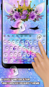 اسکرین شات برنامه Water Star Unicorn - Keyboard Theme 1