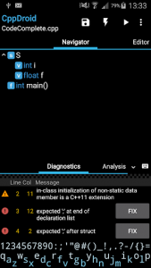 اسکرین شات برنامه CppDroid - C/C++ IDE 3