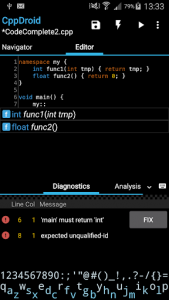 اسکرین شات برنامه CppDroid - C/C++ IDE 2