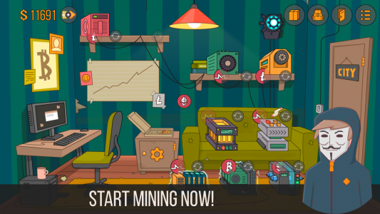 اسکرین شات بازی Bitcoin miner: Idle Simulator 1