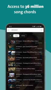 اسکرین شات 2 برنامه Chordify: Song Chords & Tuner