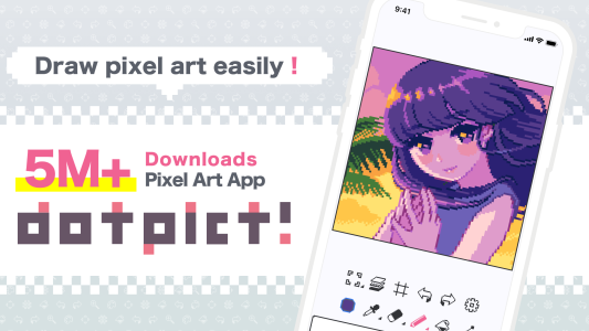اسکرین شات 1 برنامه dotpict  Easy to draw pixelart