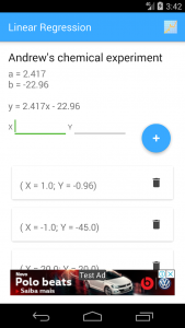 اسکرین شات برنامه Linear Regression Calculator 2