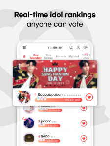 اسکرین شات 1 برنامه Kpop Idol Vote - CHOEAEDOL