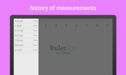 اسکرین شات برنامه Ruler App – Measure length in inches + centimeters 4