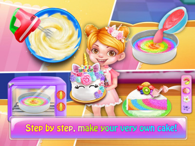 اسکرین شات بازی Unicorn Cake Cooking Games 2