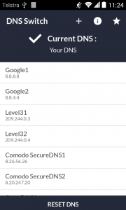 اسکرین شات برنامه DNS Switch - Unlock Region Res 1