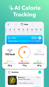 اسکرین شات 1 برنامه Nutrilio: Food Tracker & Water