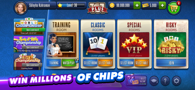 اسکرین شات 1 بازی 101 Okey Plus Rummy Board Game