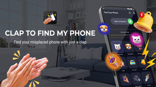 اسکرین شات برنامه Find My Phone by Clap, Whistle 1