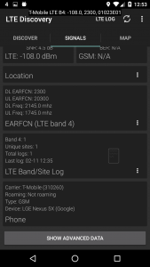 اسکرین شات برنامه LTE Discovery (5G NR) 2