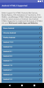 اسکرین شات برنامه HTML5 Supported for Android -Check browser support 1