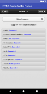 اسکرین شات برنامه HTML5 Supported for Firefox -Check browser support 5