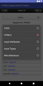 اسکرین شات برنامه HTML5 Supported for Firefox -Check browser support 4
