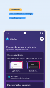 اسکرین شات 1 برنامه Waterfox: Privacy Web Browser