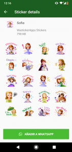 اسکرین شات برنامه ANIMATED WAstickerApps Princess Cartoon Stickers 3
