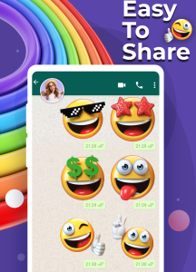 اسکرین شات 4 برنامه Emoji Stickers for Whatsapp