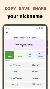 اسکرین شات برنامه Name style: Nickname Generator 5