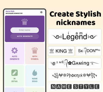 اسکرین شات برنامه Name style: Nickname Generator 1