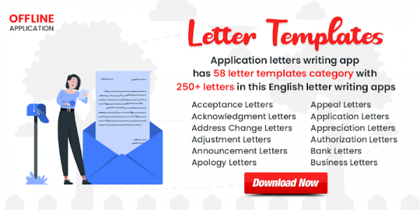 اسکرین شات برنامه Letter Templates Offline - Letter Writing App Free 1