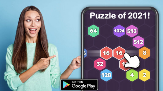 اسکرین شات 5 بازی 2048 Hexagon-Number Merge Game