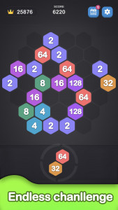 اسکرین شات 4 بازی 2048 Hexagon-Number Merge Game