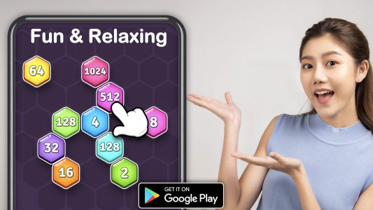 اسکرین شات 6 بازی 2048 Hexagon-Number Merge Game