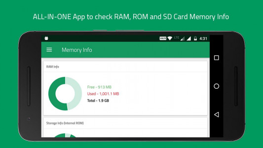 اسکرین شات 2 برنامه Memory Info (RAM, ROM Internal