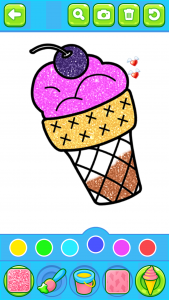 اسکرین شات برنامه Glitter ice cream coloring 4