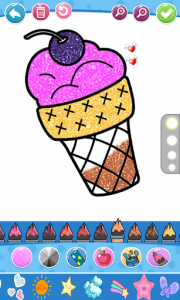 اسکرین شات برنامه Glitter ice cream coloring and drawing 2