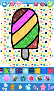 اسکرین شات برنامه Glitter ice cream coloring and drawing 7
