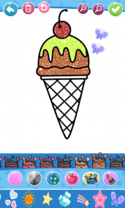 اسکرین شات برنامه Glitter ice cream coloring and drawing 8