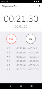 اسکرین شات برنامه Stopwatch Pro 1