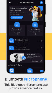 اسکرین شات 4 برنامه Live Microphone, Mic Announce