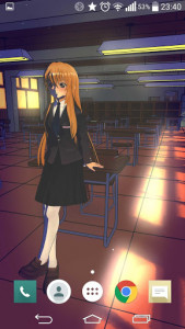 اسکرین شات برنامه Anime Schoolgirl 3D Live Wallpaper Free 1