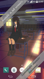 اسکرین شات برنامه Anime Schoolgirl 3D Live Wallpaper Free 3