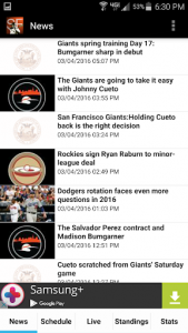 اسکرین شات برنامه San Francisco Baseball Giants Edition 5