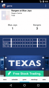 اسکرین شات برنامه Texas Baseball Rangers Edition 2