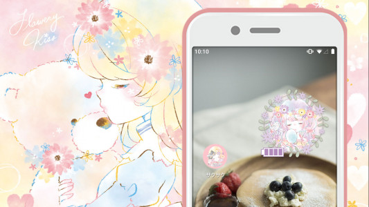 اسکرین شات برنامه Battery widget Flowery Kiss 5