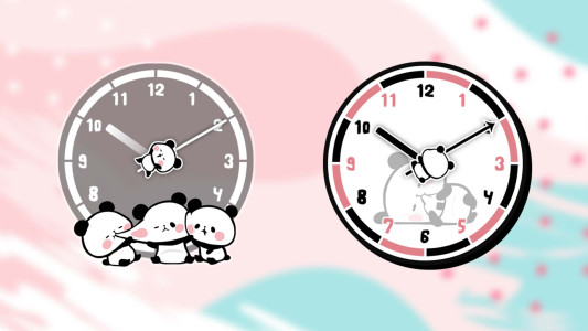 اسکرین شات 2 برنامه Analog Clock Mochi Mochi Panda