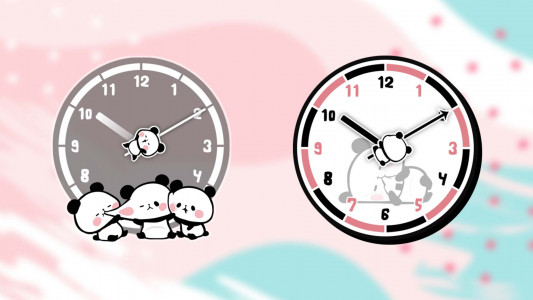 اسکرین شات 2 برنامه Analog Clock Mochi Mochi Panda