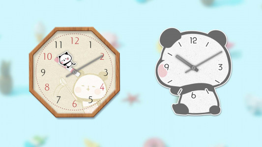 اسکرین شات 1 برنامه Analog Clock Mochi Mochi Panda