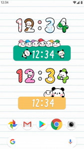 اسکرین شات برنامه Digital Clock Mochimochi Panda 4