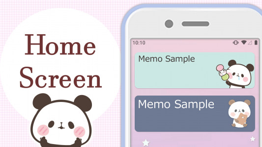 اسکرین شات برنامه Sticky Note Mochimochi Panda 1