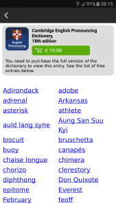 اسکرین شات برنامه English Pronouncing Dictionary 1