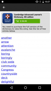 اسکرین شات برنامه Cambridge English Dictionary 1