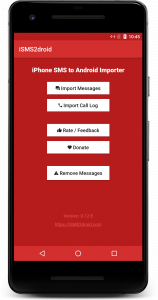 اسکرین شات برنامه iSMS2droid - iPhone SMS Import 1