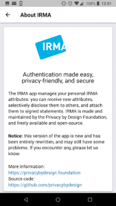 اسکرین شات برنامه IRMA authentication 2