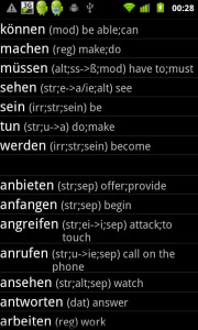 اسکرین شات 1 برنامه German Verbs